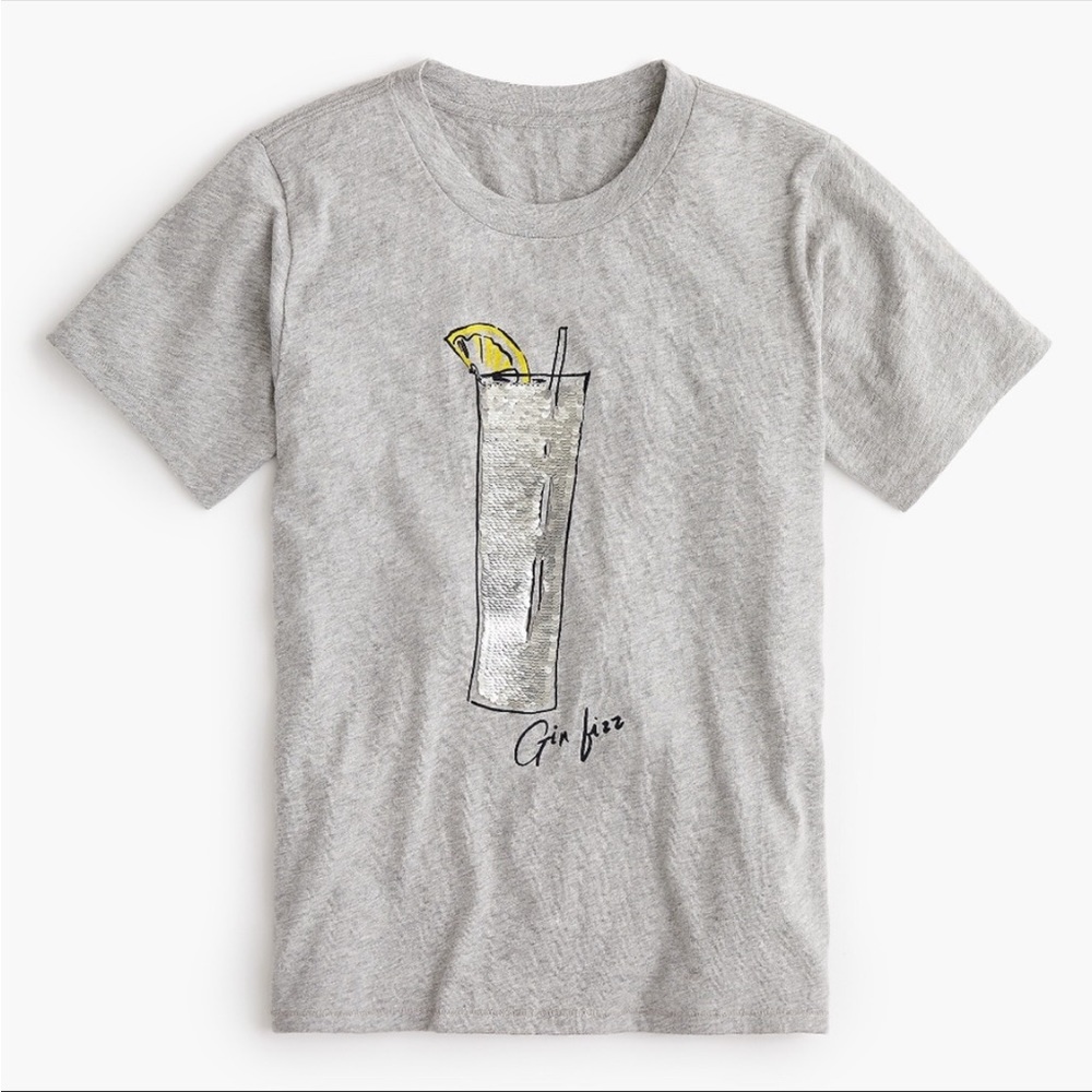 J. Crew “Gin Fizz” T-Shirt with Sequins